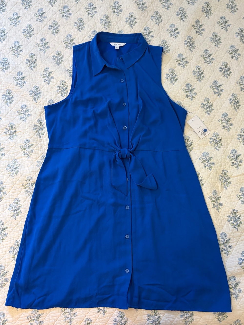 Nine West Sleeveless Tie-Front Mini Dress